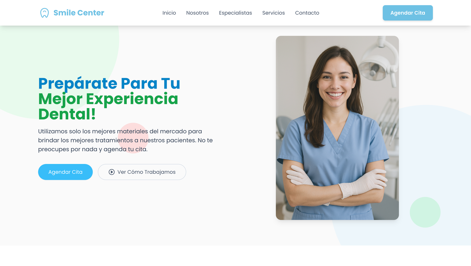 SmileCenter - Sitio web profesional para clínica dental desarrollado por WireBox